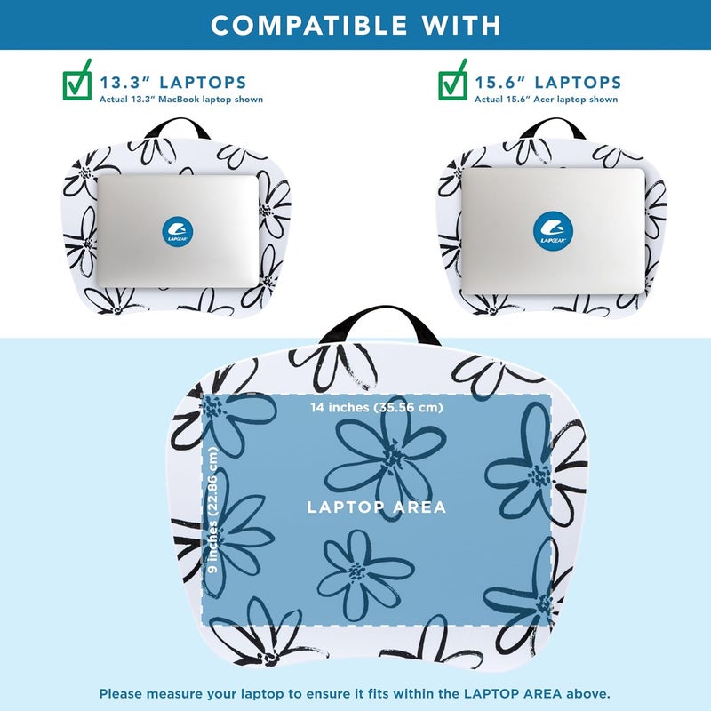 LapGear MyStyle Portable Lap Desk with Cushion - Brushed Flower - Fits up to 15.6 Inch Laptops - Style No. 45308 - Image 3